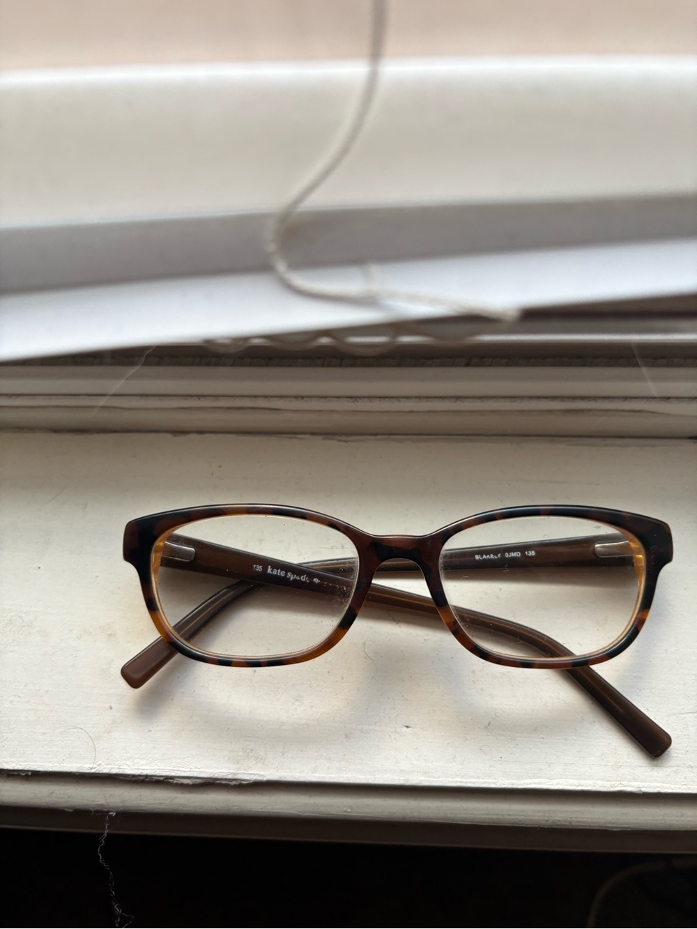 kate spade Brown Tortoiseshell Rectangular Eyeglasses